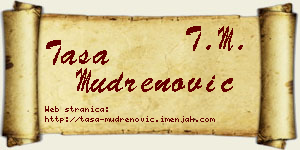 Tasa Mudrenović vizit kartica